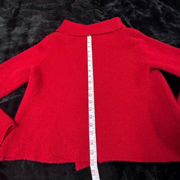Adrienne Vittadini Red Rhinestone Cardigan Sweater Medium - Picture 11 of 13